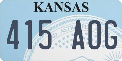KS license plate 415AOG
