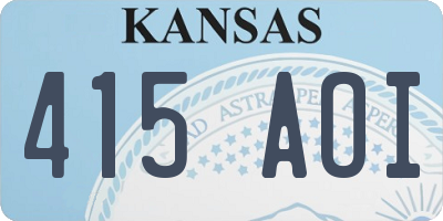 KS license plate 415AOI