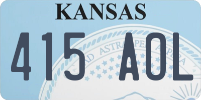 KS license plate 415AOL
