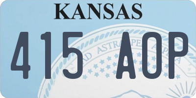 KS license plate 415AOP