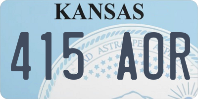 KS license plate 415AOR