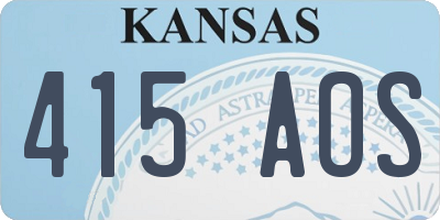 KS license plate 415AOS