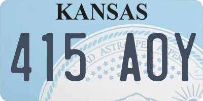 KS license plate 415AOY