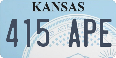 KS license plate 415APE