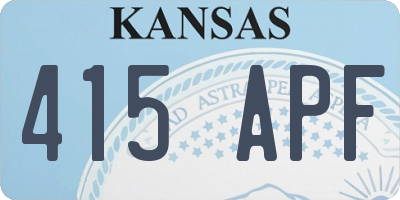 KS license plate 415APF