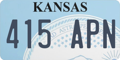 KS license plate 415APN