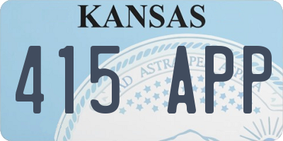 KS license plate 415APP