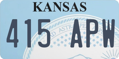KS license plate 415APW