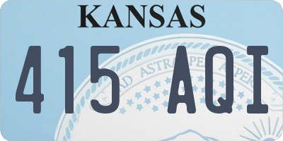 KS license plate 415AQI