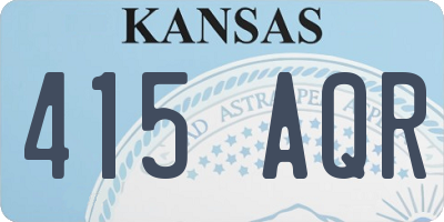 KS license plate 415AQR