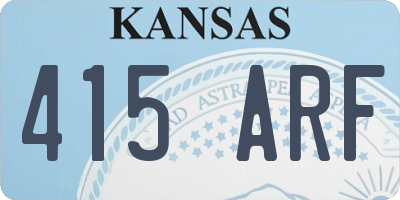 KS license plate 415ARF
