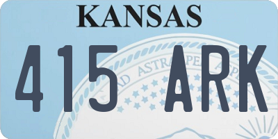 KS license plate 415ARK