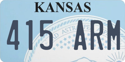 KS license plate 415ARM