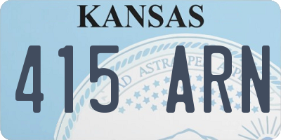 KS license plate 415ARN