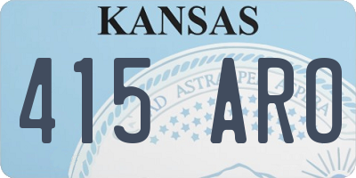 KS license plate 415ARO