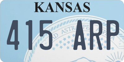 KS license plate 415ARP