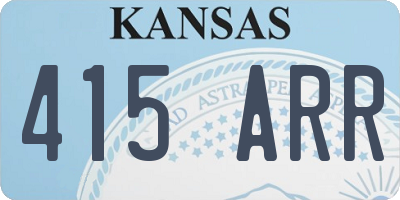 KS license plate 415ARR