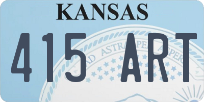 KS license plate 415ART