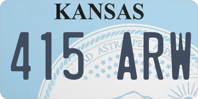 KS license plate 415ARW