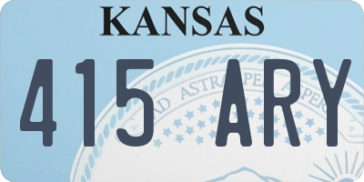 KS license plate 415ARY