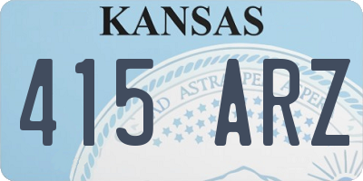 KS license plate 415ARZ
