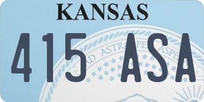 KS license plate 415ASA
