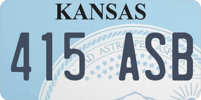 KS license plate 415ASB