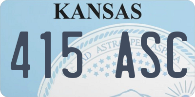KS license plate 415ASC