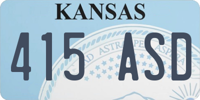 KS license plate 415ASD