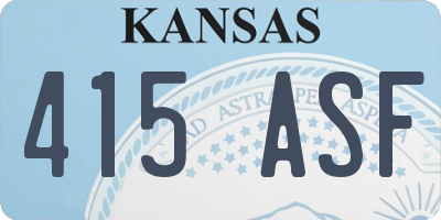 KS license plate 415ASF