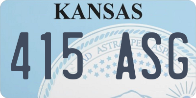 KS license plate 415ASG