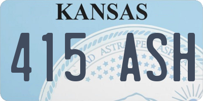 KS license plate 415ASH