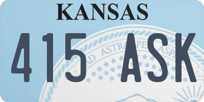 KS license plate 415ASK
