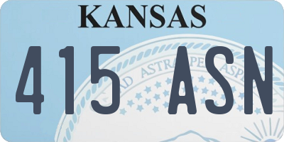 KS license plate 415ASN