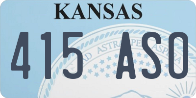 KS license plate 415ASO