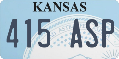 KS license plate 415ASP