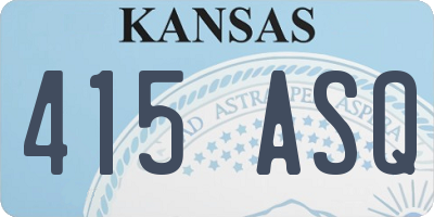 KS license plate 415ASQ
