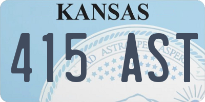 KS license plate 415AST