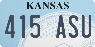 KS license plate 415ASU