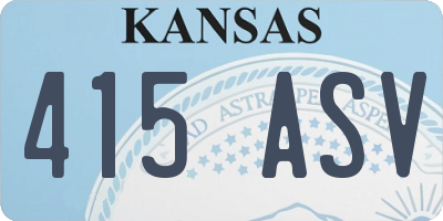 KS license plate 415ASV