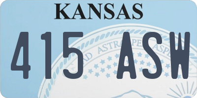 KS license plate 415ASW