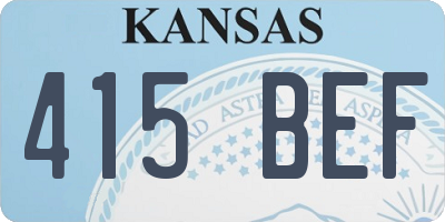 KS license plate 415BEF