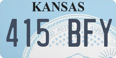 KS license plate 415BFY