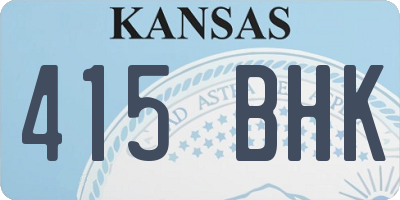 KS license plate 415BHK