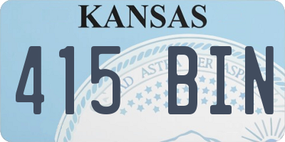 KS license plate 415BIN