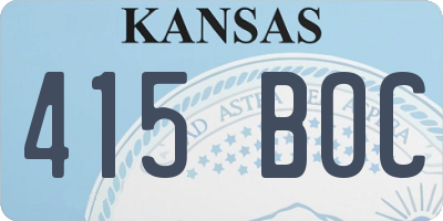 KS license plate 415BOC