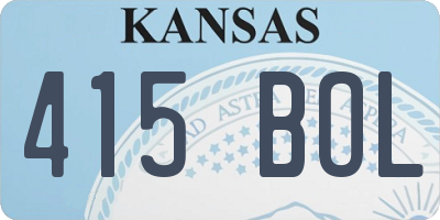 KS license plate 415BOL