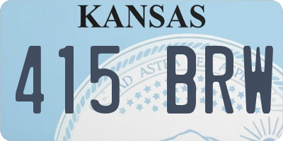 KS license plate 415BRW