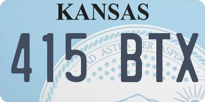 KS license plate 415BTX