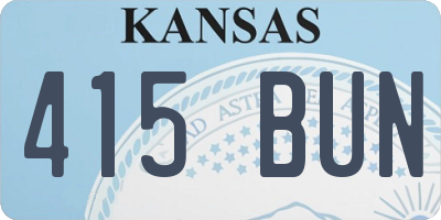 KS license plate 415BUN